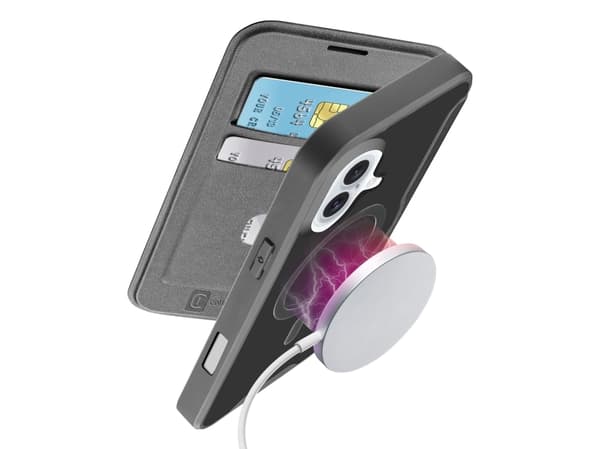 Cellularline Book Case Daily MAG - für Apple iPhone 16 - Black (60887)