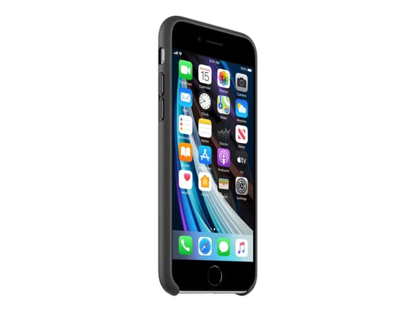 Apple - Baksidedeksel for mobiltelefon - lær - svart - for iPhone 7, 8, SE (2nd generation)