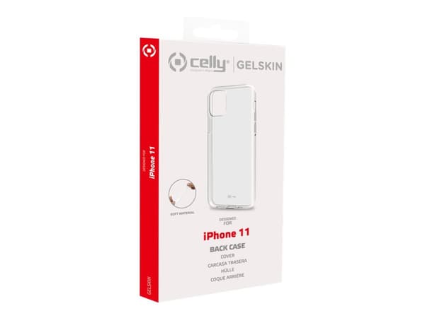 Celly Gelskin - Baksidesskydd för mobiltelefon - termoplastisk polyuretan (TPU) - transparent - för Apple iPhone 11