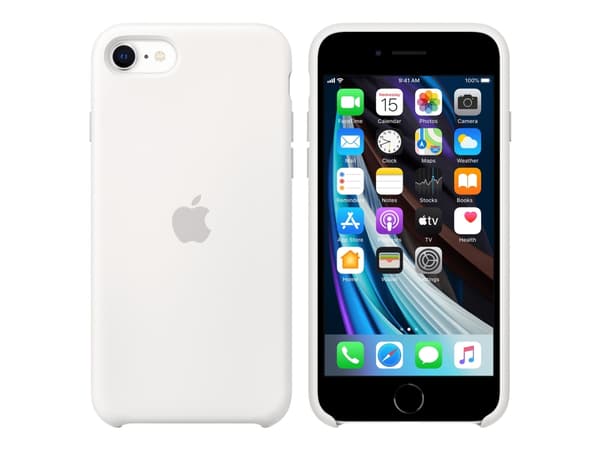 Apple - Baksidesskydd för mobiltelefon - silikon - vit - för iPhone 7, 8, SE (andra generationen)