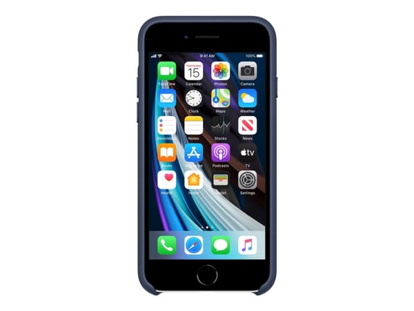 Apple - Baksidesskydd för mobiltelefon - läder - midnattsblå - för iPhone 7, 8, SE (andra generationen)