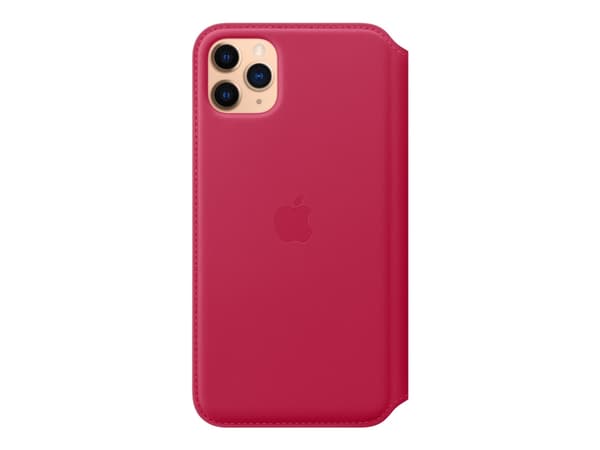 Apple Folio - Lommebok for mobiltelefon - lær - bringebær - for iPhone 11 Pro Max