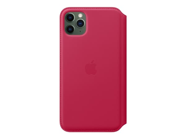 Apple Folio - Lommebok for mobiltelefon - lær - bringebær - for iPhone 11 Pro Max