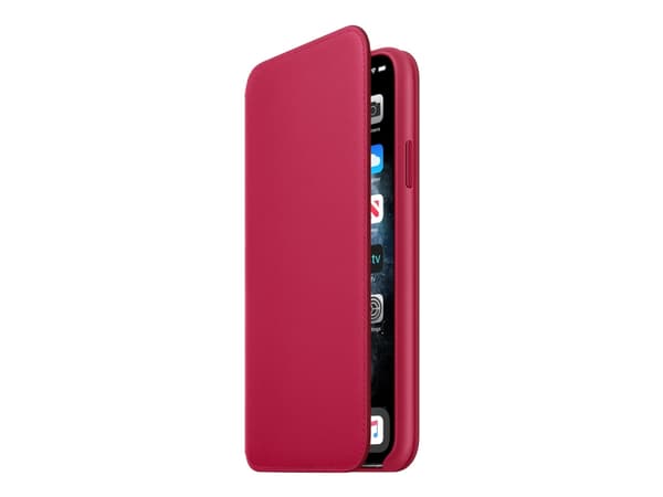Apple Folio - Lommebok for mobiltelefon - lær - bringebær - for iPhone 11 Pro Max