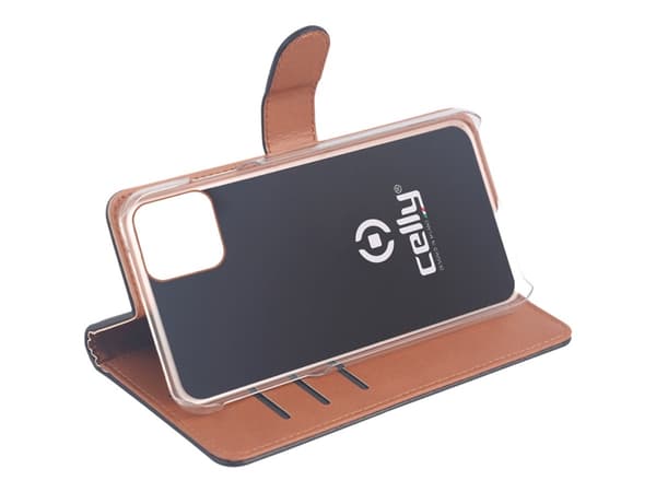 Celly Wally - Lommebok for mobiltelefon - fauxlær - svart - for Apple iPhone 11
