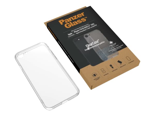 PanzerGlass ClearCase - Back cover til mobiltelefon - hærdet glas, termoplastisk polyuretan (TPU) - klar - for Apple iPhone 7/8