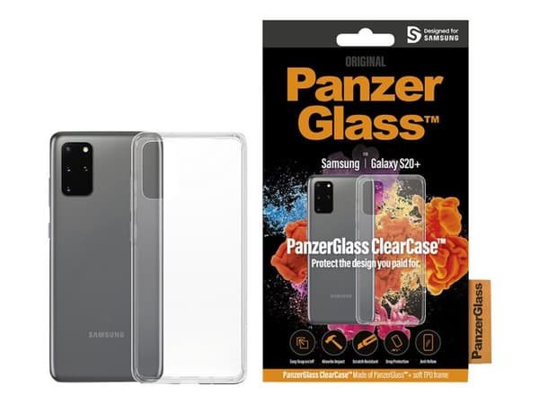 PanzerGlass ClearCase - Baksidedeksel for mobiltelefon - herdet glass, termoplast-polyuretan (TPU) - blank - for Samsung Galaxy S20+, S20+ 5G