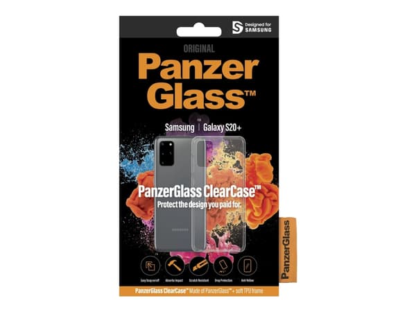 PanzerGlass ClearCase - Baksidedeksel for mobiltelefon - herdet glass, termoplast-polyuretan (TPU) - blank - for Samsung Galaxy S20+, S20+ 5G