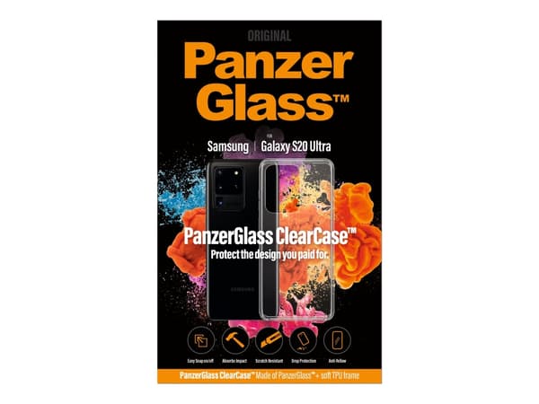 PanzerGlass ClearCase - Baksidedeksel for mobiltelefon - herdet glass, termoplast-polyuretan (TPU) - blank - for Samsung Galaxy S20 Ultra, S20 Ultra