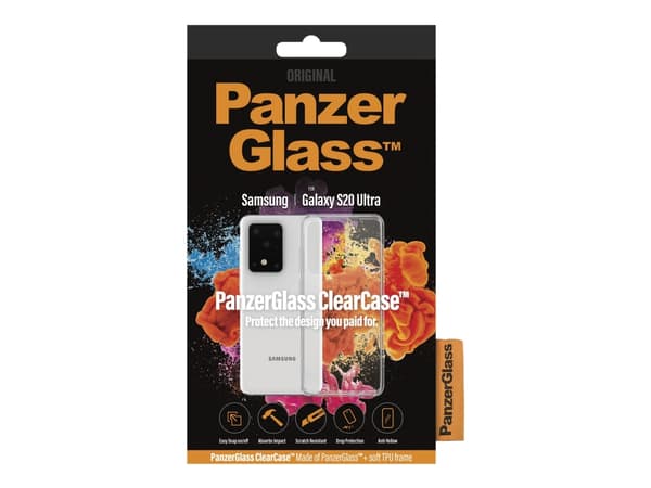 PanzerGlass ClearCase - Baksidedeksel for mobiltelefon - herdet glass, termoplast-polyuretan (TPU) - blank - for Samsung Galaxy S20 Ultra, S20 Ultra