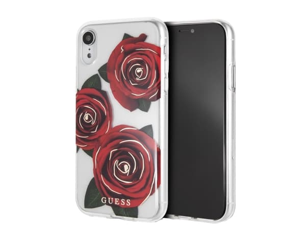 Guess FLOWER DESIRE Collection - Baksidesskydd för mobiltelefon - transparent - för Apple iPhone X, XS