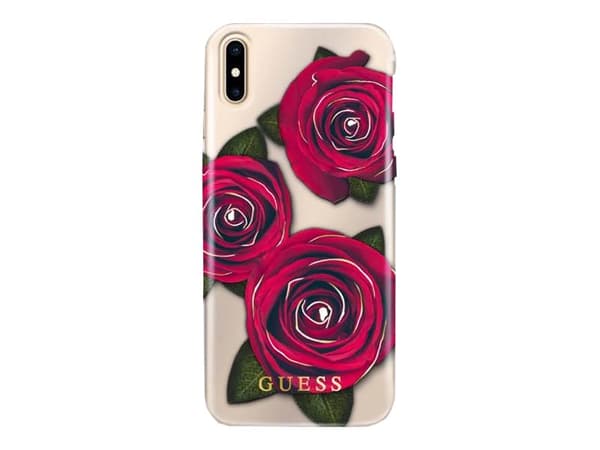 Guess FLOWER DESIRE Collection - Baksidesskydd för mobiltelefon - transparent - för Apple iPhone X, XS