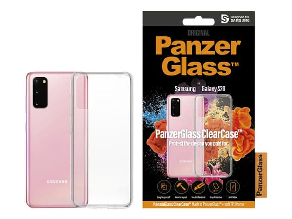 PanzerGlass ClearCase - Baksidedeksel for mobiltelefon - herdet glass, termoplast-polyuretan (TPU) - blank - for Samsung Galaxy S20, S20 5G
