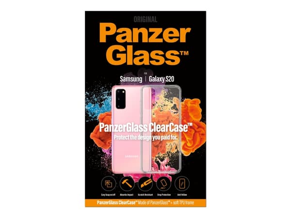 PanzerGlass ClearCase - Baksidedeksel for mobiltelefon - herdet glass, termoplast-polyuretan (TPU) - blank - for Samsung Galaxy S20, S20 5G
