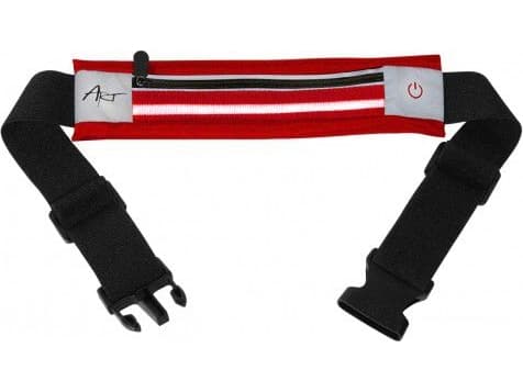 ART Illuminated sports belt with a pocket red (APS-01R)