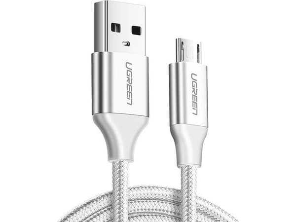 Kabel USB til Micro USB UGREEN QC 3.0 2.4A 1.5m (biły)