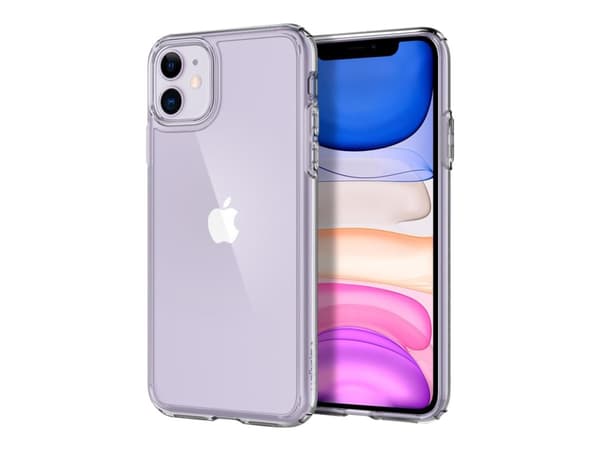 Spigen Ultra Hybrid Series - Baksidesskydd för mobiltelefon - polykarbonat, termoplastisk polyuretan (TPU) - CrystalClear - för Apple iPhone 11