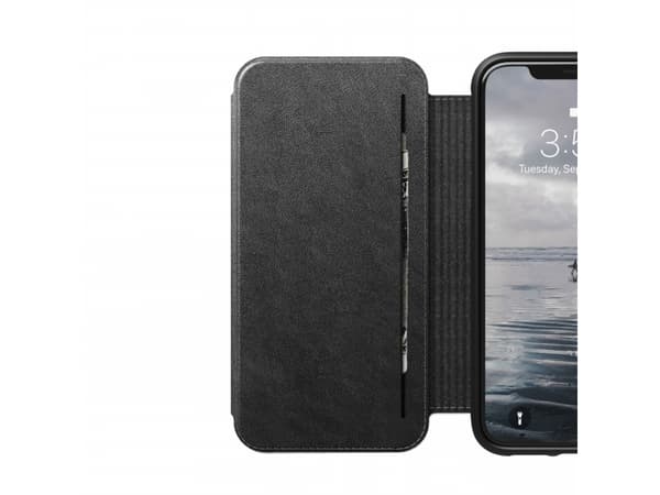 Nomad Nomad Tri-Folio Leather Rugged Black iPhone Xr
