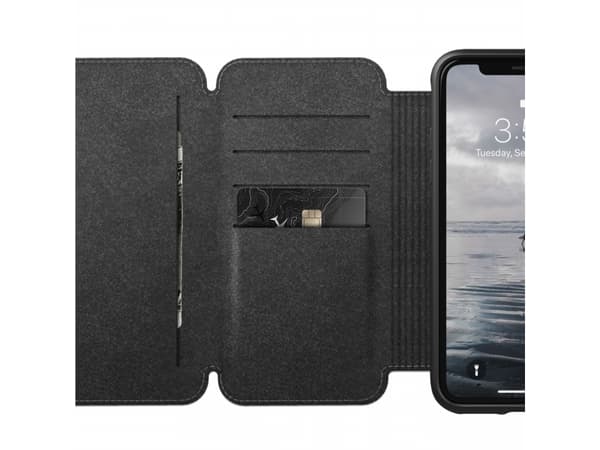Nomad Nomad Tri-Folio Leather Rugged Black iPhone Xr