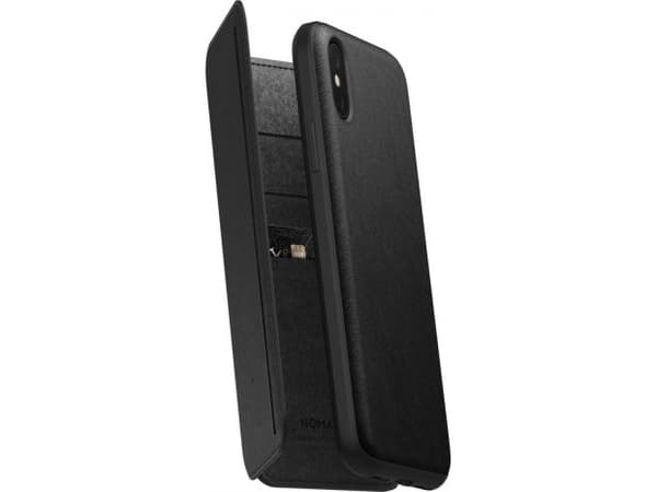 Nomad Nomad Tri-Folio Leather Rugged Black iPhone Xr