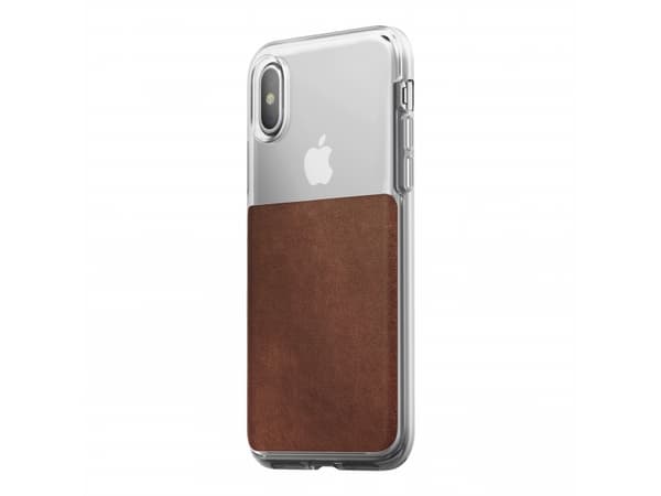 Nomad Nomad Case Clear Leather Brown iPhone X/Xs