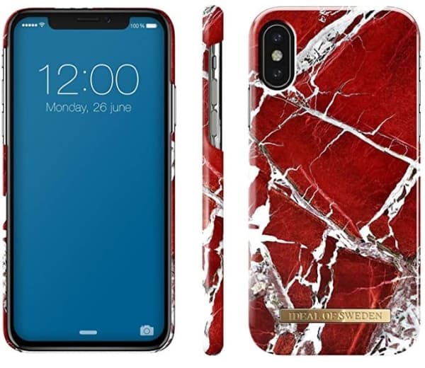 IDEAL OF SWEDEN Fashion Case - Baksidedeksel for mobiltelefon - plastikk - flammende rød marmor - for Apple iPhone X, XS