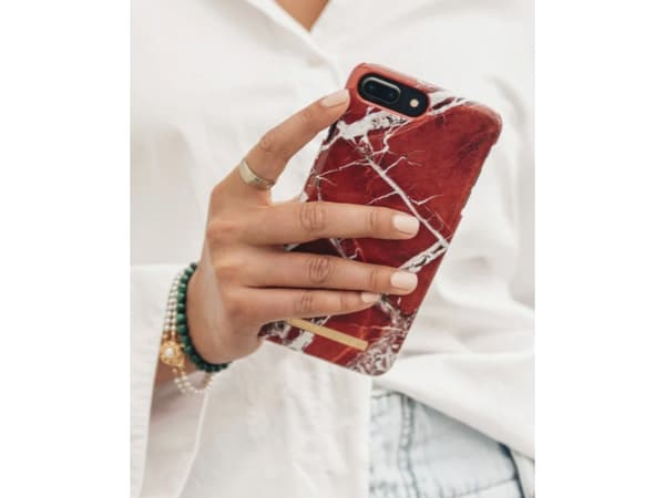 IDEAL OF SWEDEN Fashion Case - Baksidedeksel for mobiltelefon - plastikk - flammende rød marmor - for Apple iPhone X, XS