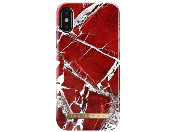 IDEAL OF SWEDEN Fashion Case - Baksidedeksel for mobiltelefon - plastikk - flammende rød marmor - for Apple iPhone X, XS