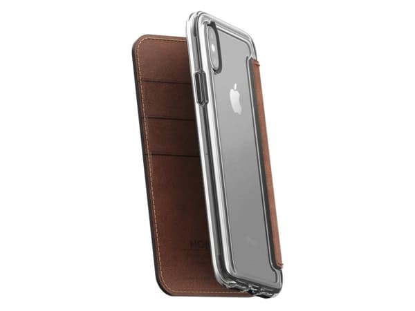Nomad NM218R0300, Folio, Apple, iPhone X, 14,7 cm (5.8"), Brun, Gjennomsiktig
