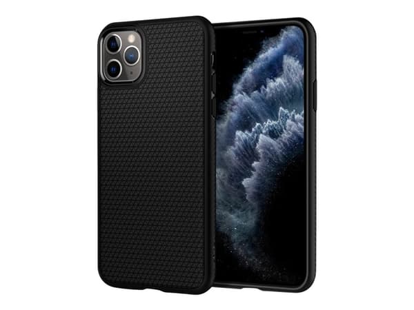 Spigen Liquid Air - Baksidedeksel for mobiltelefon - termoplast-polyuretan (TPU) - svart - for Apple iPhone 11 Pro