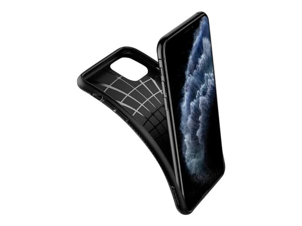 Spigen Liquid Air - Baksidedeksel for mobiltelefon - termoplast-polyuretan (TPU) - svart - for Apple iPhone 11 Pro