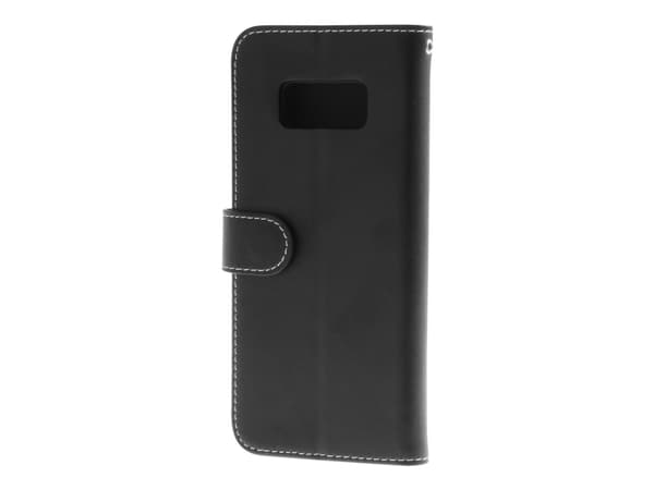 Insmat Flip Case - Lommebok for mobiltelefon - ekte skinn - svart - for Samsung Galaxy S8