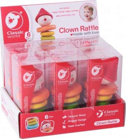Classic World Classic World Wooden Rangle Fargerik klovn for barn