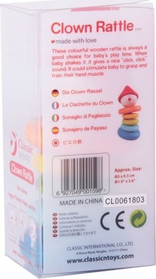 Classic World Classic World Wooden Rangle Fargerik klovn for barn