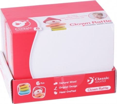 Classic World Classic World Wooden Rangle Fargerik klovn for barn