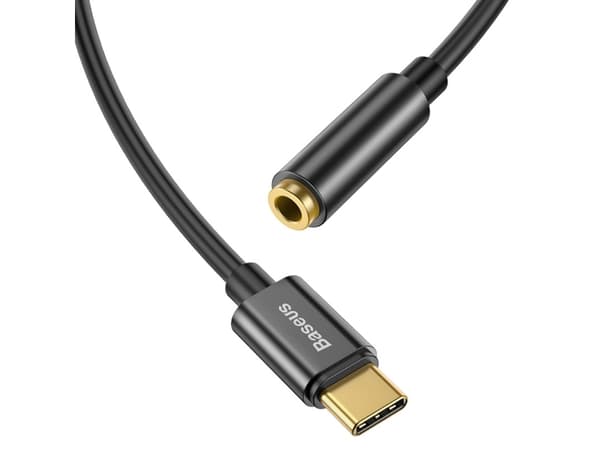 Baseus CATL54-01, Type-C, 3,5mm, Svart