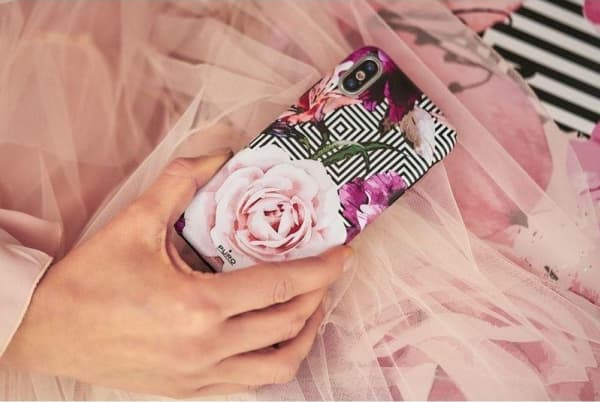 Puro PURO Glam Geo Flowers - Etui iPhone Xs Max (Pink Peonies)