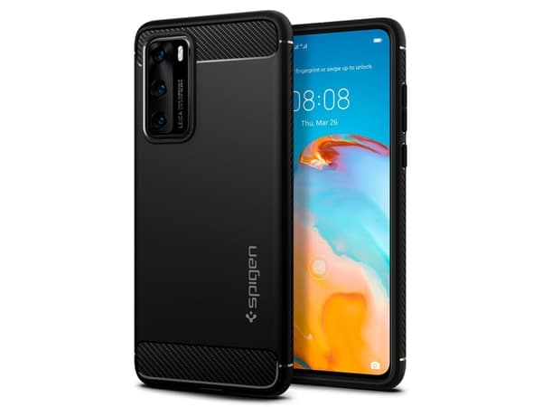Spigen Rugged Armor, Suojus, Huawei, P40, 15,5 cm (6.1"), Musta