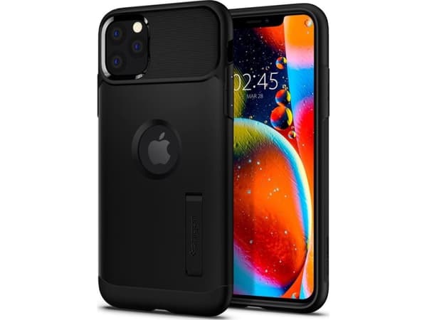 Spigen Slim Armor, Omslag, Apple, iPhone 11 Pro Max, Svart