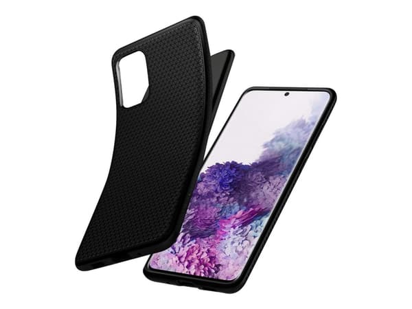 Spigen Liquid Air - Baksidesskydd för mobiltelefon - termoplastisk polyuretan (TPU) - mattsvart - för Samsung Galaxy S20+, S20+ 5G