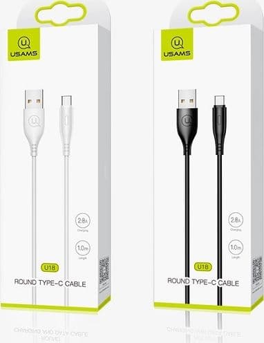 Kabel USB Usams USB-A - USB-C 1 m Biały (SJ267USB02)