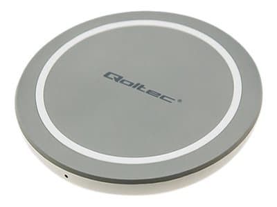 Qoltec RING - Trådløs ladepute - 10 watt - 1.2 A - QC 3.0 - grå Grå