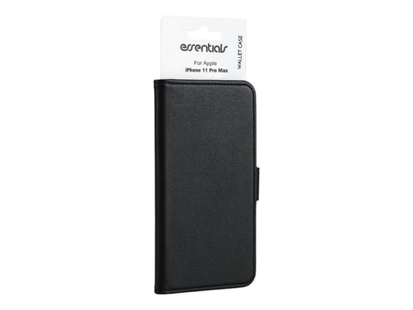 Essentials Wallet 3 Cards - Lommebok for mobiltelefon - polyuretan - svart - for Apple iPhone 11 Pro Max