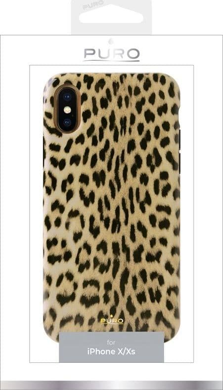 PURO Glam Leopard - Baksidedeksel for mobiltelefon - Leopard - for Apple iPhone X, XS