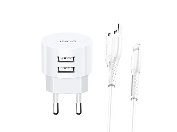 Usams T20 2x USB-A 2.1 A laturi (66163-uniw)
