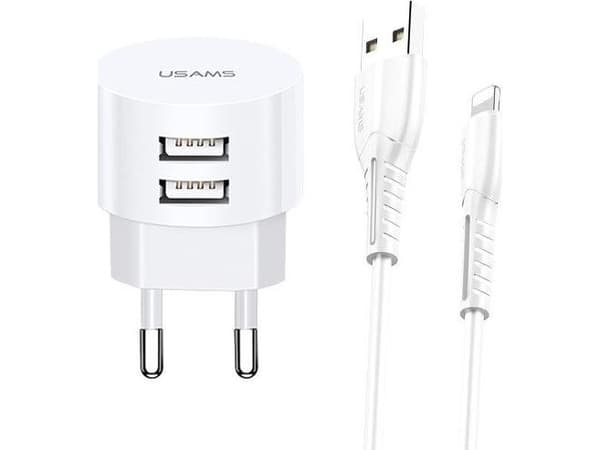 Usams T20 2x USB-A 2.1 A laturi (66163-uniw)