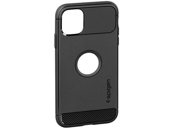 Spigen Rugged Armor, Omslag, Apple, iPhone 11, Svart