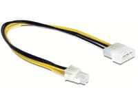 DeLOCK 0.3m P4/Molex 4-pin, 0,3 m, ATX (4-pin), Molex (4-pin), Musta, Keltainen