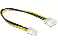 DeLOCK 0.3m P4/Molex 4-pin, 0,3 m, ATX (4-pin), Molex (4-pin), Musta, Keltainen
