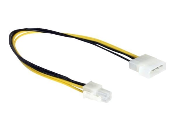 DeLOCK 0.3m P4/Molex 4-pin, 0,3 m, ATX (4-pin), Molex (4-pin), Musta, Keltainen